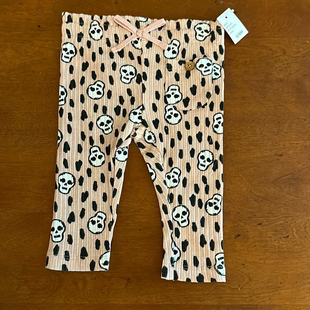 Jessica Simpson ruffle ribbed dusty rose Skull 2 piece set